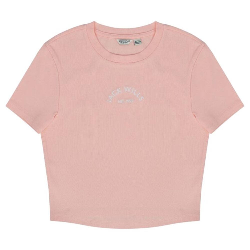 Jack Wills Womens/Ladies 1 Cotton Crop T-Shirt / Pink
